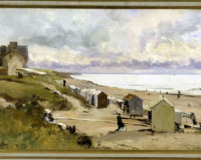 The beach of baths at St Pair (Manche) by Emmanuel Lansyer