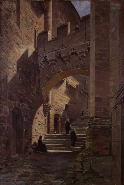 Mont Saint-Michel, Fortified Gate in the Abbey by Emmanuel Lansyer