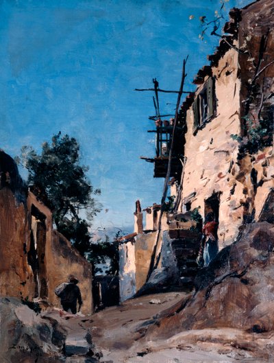 The Old Town Below the Cemetery, Menton by Emmanuel Lansyer