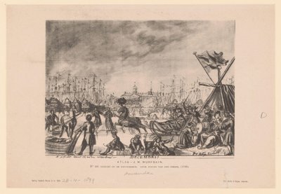 Reproduction of a Drawing of a View of the Nieuwe Brug by Pieter van den Berge by Emrik and Binger