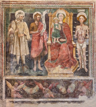 Madonna del Rosario and Saints, Right Wall of the Nave by Enea Salmeggia