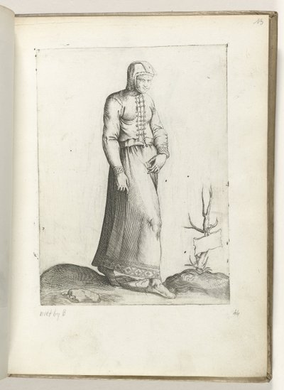 A Woman from Spain, Dressed According to the Fashion of ca. 1550 by Enea Vico