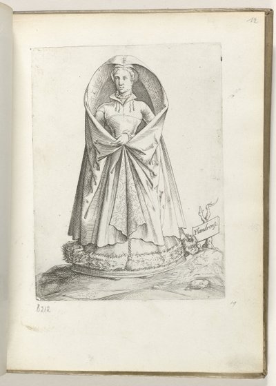 Flandrensis (title on object) A Woman from Flanders, Dressed in the Fashion of ca. 1550 (series title: Diversarum gentium nostrae aetatis habitus) by Enea Vico