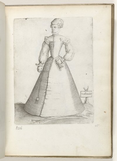 Married Woman from France, Dressed According to the Fashion of ca. 1550 by Enea Vico