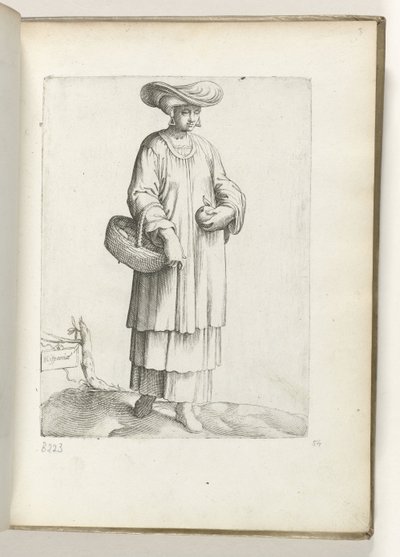 Woman with Basket in Spanish Clothing, ca. 1550 by Enea Vico