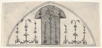 Lancet-Shaped Panel of Grotesque Decoration by Enea Vico