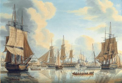 The Batavian Fleet Under Vice-Admiral Carel Hendrik Verhuell at Flushing by Engel Hoogerheyden