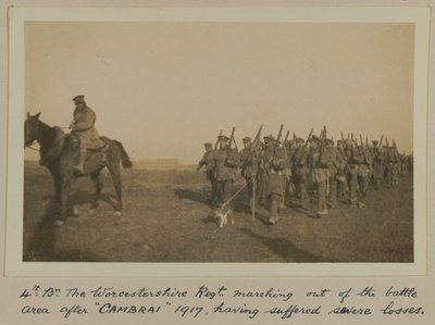4th: Bn. The Worcestershire Regt. marching out of the battle area after 