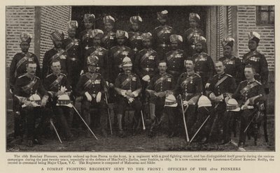 A Bombay Fighting Regiment sent to the Front, Officers of the 28th Pioneers by English Photographer