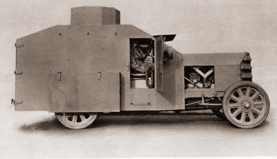 A British Armoured Car During World War One, from The Illustrated War News, 1915 by English Photographer