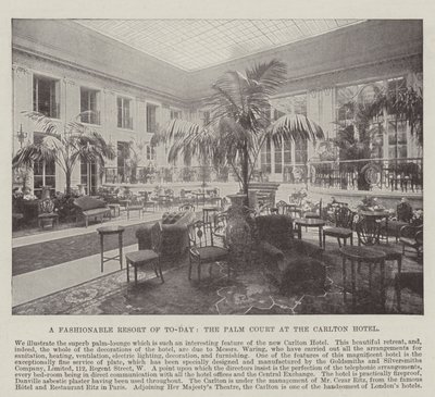 A Fashionable Resort of Today, the Palm Court at the Carlton Hotel by English Photographer