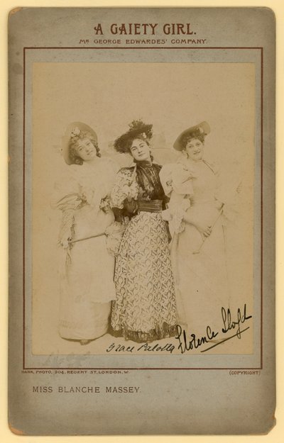 A Gaiety Girl - Miss Blanche Massey, Grace Palotta, Florence Lloyd by English Photographer