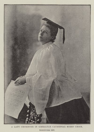 A Lady Chorister in Gibraltar Cathedral Mixed Choir, instituted 1887 by English Photographer