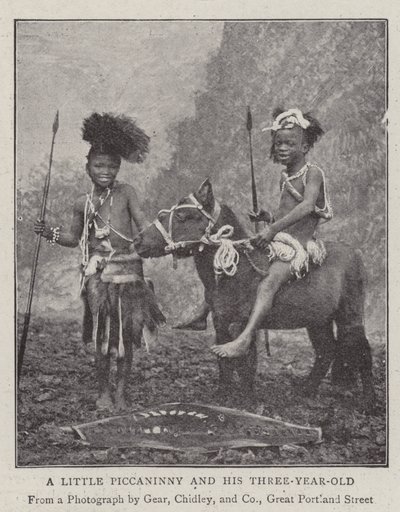 A Little Piccaninny and his Three-Year-Old by English Photographer