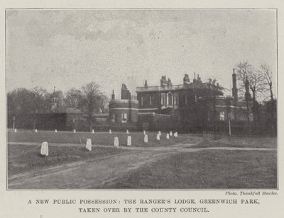 A New Public Possession, the Rangers Lodge, Greenwich Park, Taken Over by the County Council by English Photographer