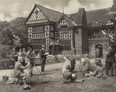 A Sketching Class at Speke Hall by English Photographer
