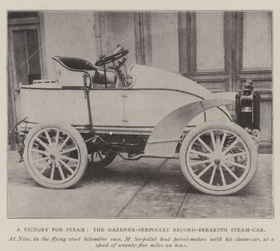 A Victory for Steam, the Gardener-Serpollet Record-Breaking Steam-Car by English Photographer