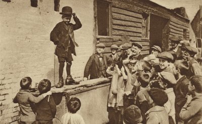 A Budding Humorist of the East End Doing a Charlie Chaplin Impression by English Photographer