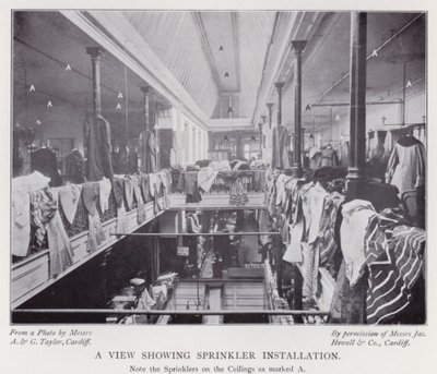 A view showing sprinkler installation by English Photographer