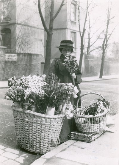 A Woman Flower Seller by English Photographer
