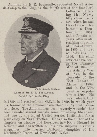 Admiral Sir E R Fremantle, Naval ADC to the King by English Photographer
