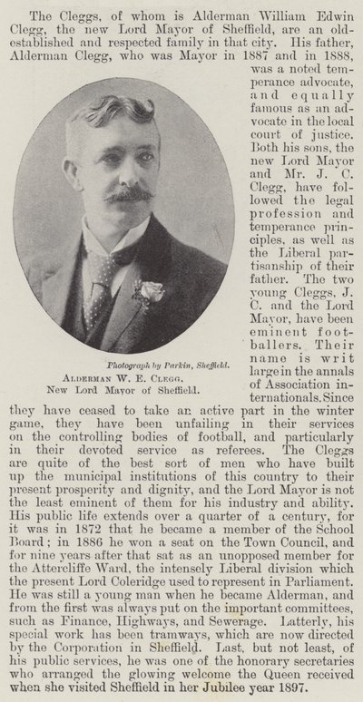 Alderman W. E. Clegg, New Lord Mayor of Sheffield by English Photographer