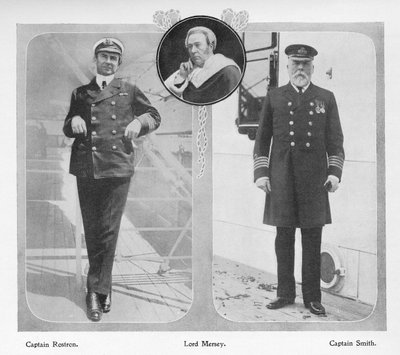 Arthur Henry Rostron, Captain of RMS Carpathia, Lord Mersey, and Edward John Smith, Captain of the Titanic by English Photographer