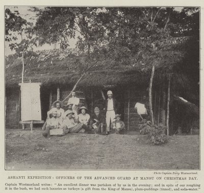 Ashanti Expedition, Officers of the Advanced Guard at Mansu on Christmas Day by English Photographer