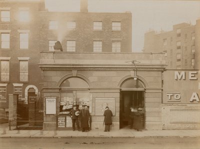 Baker Street Railway Station, East Entrance, Marylebone Road, London; Photograph Taken May 1908 by English Photographer