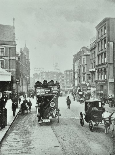Bishopsgate: north from Liverpool Street, London, 1890 by English Photographer