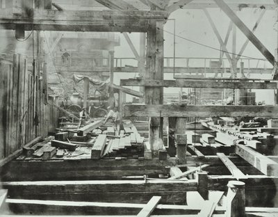Blackfriars Bridge: Construction Work in Progress, 1869 by English Photographer