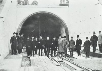 Blackwall Tunnel: Inspection of the Subaqueous Portion by Dignitaries, 1895 by English Photographer