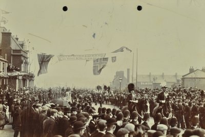 Blackwall Tunnel: Pageantry as the Prince of Wales, Later King Edward VII, and Princess Alexandra Attend the Ceremonial Opening of the Tunnel, 1897 by English Photographer