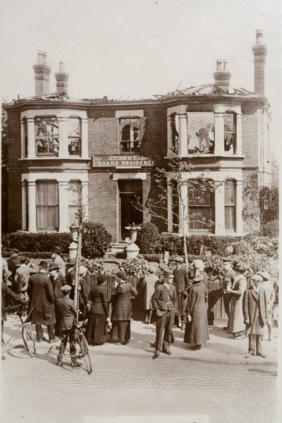 Boarding house on Cromwell Road damaged in a Zeppelin raid on Southend, Essex by English Photographer