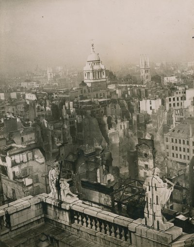 Bomb damage from the top of St Paul