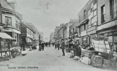 Britannia, Surrey Street, Croydon: street market, 1890 by English Photographer
