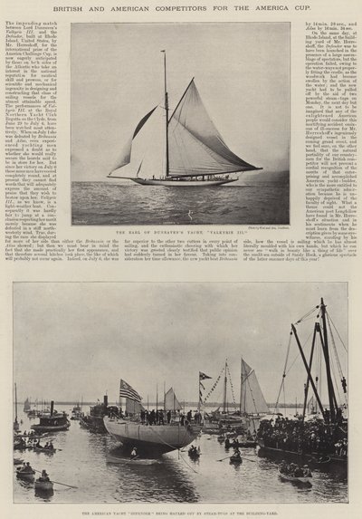 British and American Competitors for the America Cup by English Photographer