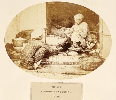 Bunnea, Hindu Tradesman, Delhi, from The People of India, by J. Forbes Watson, published 1868 by English Photographer