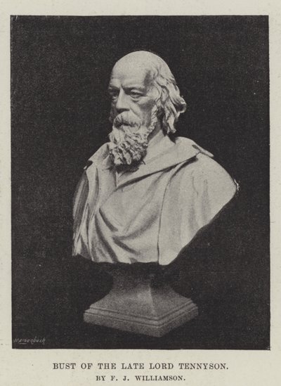 Bust of the late Lord Tennyson, by F J Williamson by English Photographer