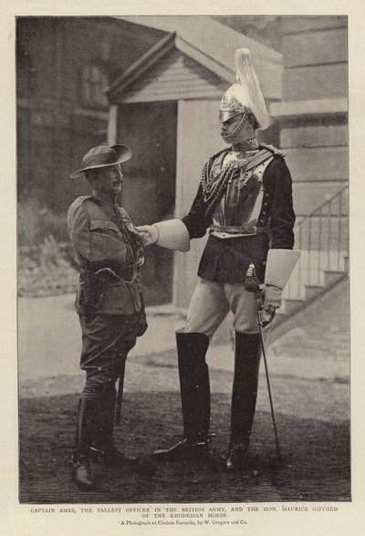 Captain Ames, the Tallest Officer in the British Army, and the Honourable Maurice Gifford of the Rhodesian Horse by English Photographer