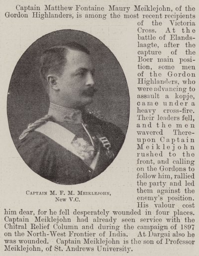 Captain M F M Meiklejohn, New VC by English Photographer