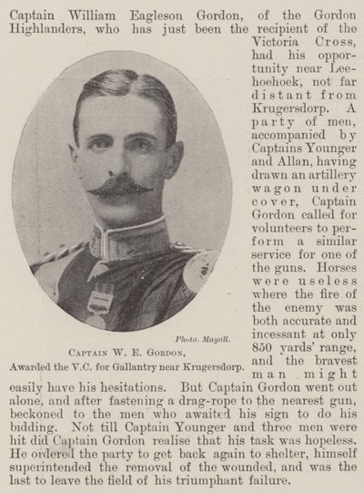 Captain W E Gordon, awarded the VC for gallantry near Krugersdorp by English Photographer