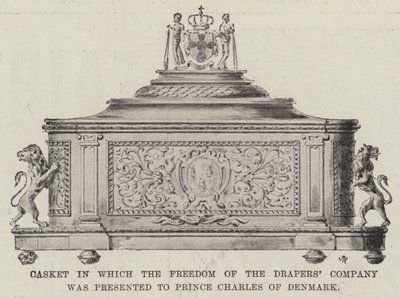 Casket in which the Freedom of the Drapers Company was presented to Prince Charles of Denmark by English Photographer