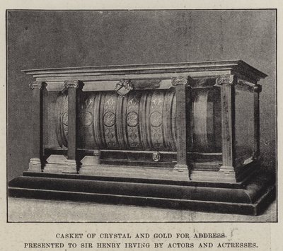 Casket of Crystal and Gold for Address presented to Sir Henry Irving by Actors and Actresses by English Photographer