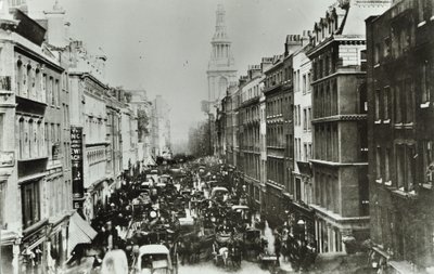 Cheapside, looking east to Bow Church, City of London, 1880 by English Photographer