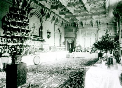 Christmas Tables in the Durbar Room at Osborne House by English Photographer