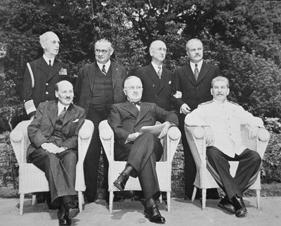 Clement Attlee, President Harry S. Truman, and Joseph Stalin at the Potsdam Conference by English Photographer