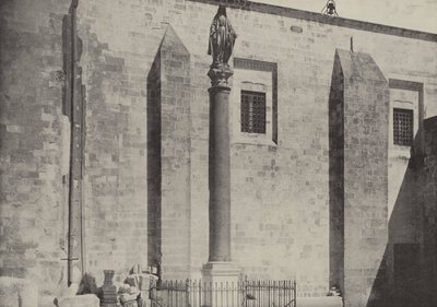 Column and Statue of the Virgin, Nazareth, near the site of the home of Joseph and Mary by English Photographer