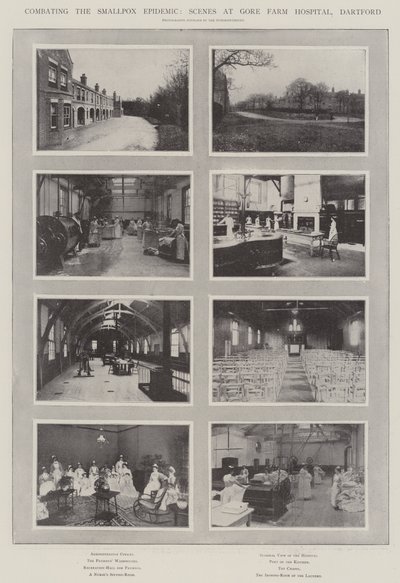 Combating the Smallpox Epidemic, Scenes at Gore Farm Hospital, Dartford by English Photographer