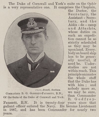 Commander B G Godfrey-Faussett, RN, of the Suite of the Duke of Cornwall and York by English Photographer